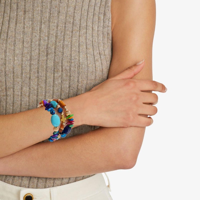 Aigrnc Boho Beaded Stretch Bracelets For Women Stackable Crystal Gold Plated Beaded Bracelets Set Trendy Handmade Friendship Braeclet Jewelry Gifts - Image 5